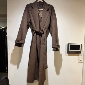 Dynamite wool blend brown belted coat